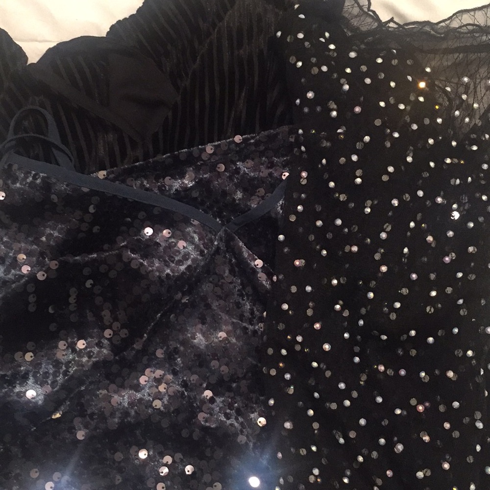 3 pieces! 2 dress, 1 sparkle sheer dress